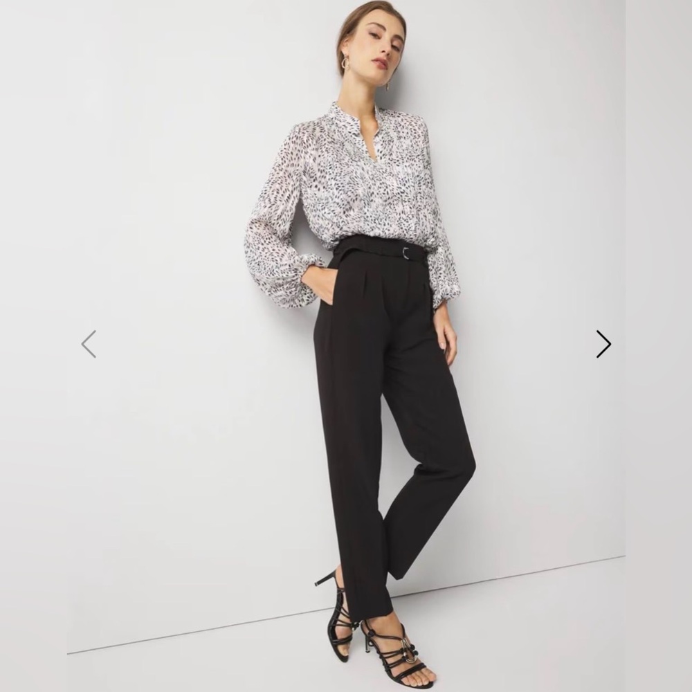 White House Black Market High-Rise Belted Tapered Ankle Pant